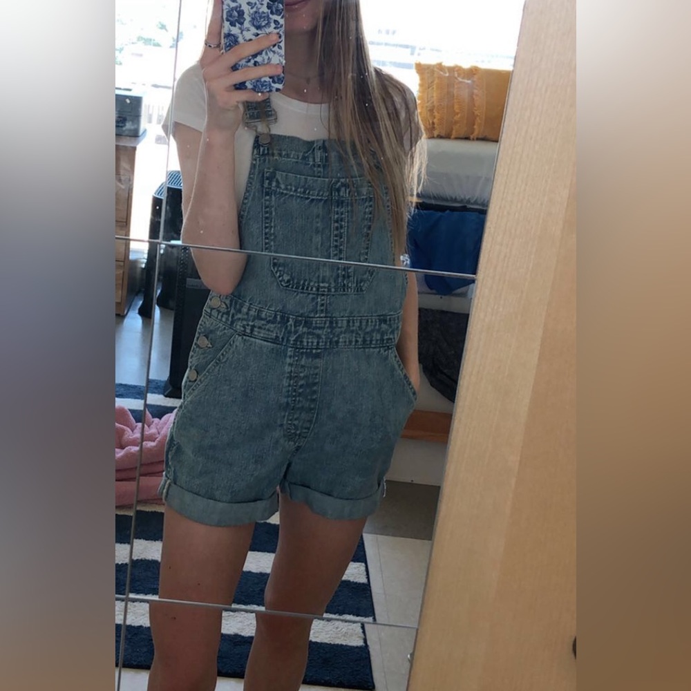 GAP Light Blue Denim Short Overalls